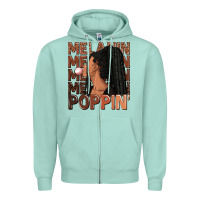 Seafoam Melanin poppin' afro woman Zipper Hoodie - RanaPortraitStore