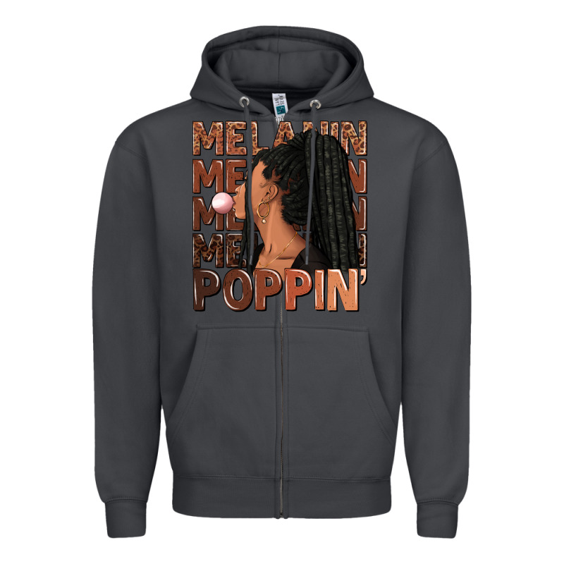 Melanin Poppin' Afro Woman Zipper Hoodie by RanaPortraitStore | Teevron