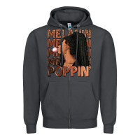 Smoke Melanin poppin' afro woman Zipper Hoodie - RanaPortraitStore