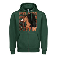 Sports Green Melanin poppin' afro woman Zipper Hoodie - RanaPortraitStore