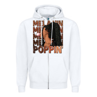 White Melanin poppin' afro woman Zipper Hoodie - RanaPortraitStore