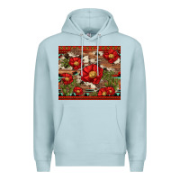 Blue Mist red flower and cactus with cowhide and aztec Premium Hoodie - Artiststas