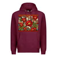 Burgundy red flower and cactus with cowhide and aztec Premium Hoodie - Artiststas