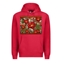 Cardinal red flower and cactus with cowhide and aztec Premium Hoodie - Artiststas