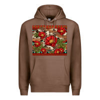 Chestnut red flower and cactus with cowhide and aztec Premium Hoodie - Artiststas