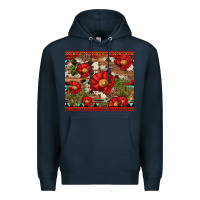 Navy red flower and cactus with cowhide and aztec Premium Hoodie - Artiststas