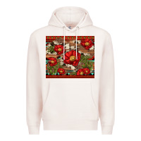 Red Flower And Cactus With Cowhide And Aztec Premium Hoodie | Teevron
