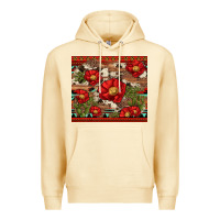 Pina Colada red flower and cactus with cowhide and aztec Premium Hoodie - Artiststas