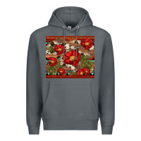 Rock red flower and cactus with cowhide and aztec Premium Hoodie - Artiststas