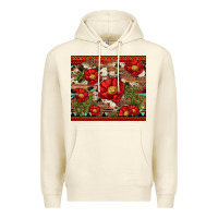 Sandshell red flower and cactus with cowhide and aztec Premium Hoodie - Artiststas