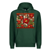 Sports Green red flower and cactus with cowhide and aztec Premium Hoodie - Artiststas