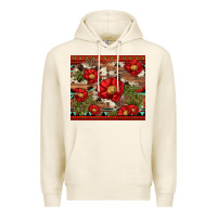 Tofu red flower and cactus with cowhide and aztec Premium Hoodie - Artiststas