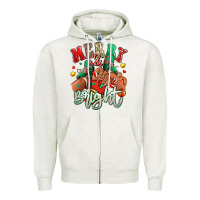 Oatmeal Heather Merry and bright black girl sneakers Zipper Hoodie - RanaPortraitStore