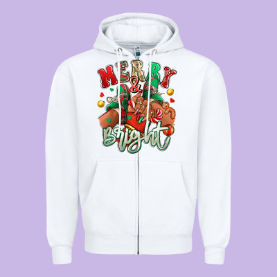 Zipper Hoodie Merry and bright black girl sneakers