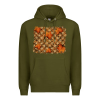 Army Green autumn leafe backround Premium Hoodie - RanaPortraitStore
