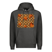 Charcoal Heather autumn leafe backround Premium Hoodie - RanaPortraitStore