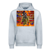 Heather Grey Western Firefighter With American Urban Hoodie - LillyAllenDesigns