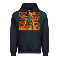 Navy Western Firefighter With American Urban Hoodie - LillyAllenDesigns