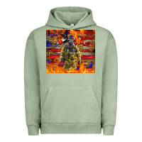Pigment Oil Green Western Firefighter With American Urban Hoodie - LillyAllenDesigns