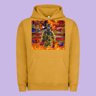 Western Firefighter With American Urban Hoodie Designed By Lillyallendesigns