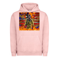 Pigment Salmon Western Firefighter With American Urban Hoodie - LillyAllenDesigns