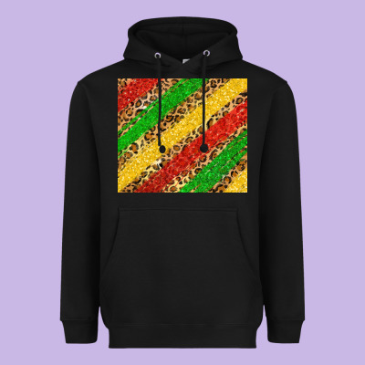 African Colors Leopard Heavyweight Hoodie Designed By Zillion Design Studio