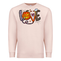 Pale Pink love halloween Premium Sweatshirt - CowhideDigitalArt