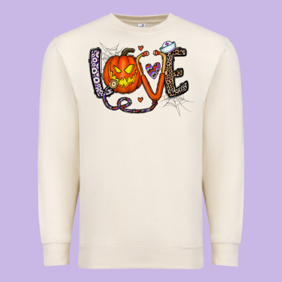 Love Halloween Premium Sweatshirt Designed By Cowhidedigitalart