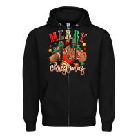 Black Merry Christmas black girl sneakers Zipper Hoodie - RanaPortraitStore