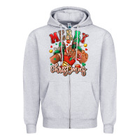 Heather Grey Merry Christmas black girl sneakers Zipper Hoodie - RanaPortraitStore