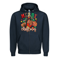 Navy Merry Christmas black girl sneakers Zipper Hoodie - RanaPortraitStore