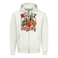 Oatmeal Heather Merry Christmas black girl sneakers Zipper Hoodie - RanaPortraitStore