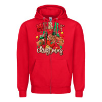 Red Merry Christmas black girl sneakers Zipper Hoodie - RanaPortraitStore
