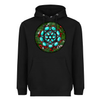 Black Christmas Round Turquoise Gemstone Heavyweight Hoodie - RanaPortraitStore