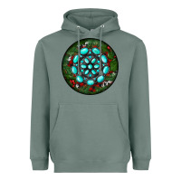 Sage Christmas Round Turquoise Gemstone Heavyweight Hoodie - RanaPortraitStore