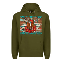 Army Green longhorn with gemstone Premium Hoodie - Artiststas