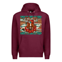 Burgundy longhorn with gemstone Premium Hoodie - Artiststas