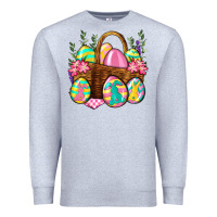 Heather Grey Easter eggs with basket Easter Day Premium Sweatshirt - Neo Western