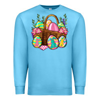 Ocean Blue Easter eggs with basket Easter Day Premium Sweatshirt - Neo Western