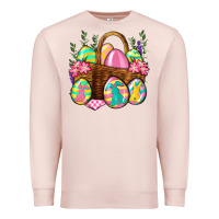 Pale Pink Easter eggs with basket Easter Day Premium Sweatshirt - Neo Western