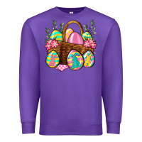 Purple Easter eggs with basket Easter Day Premium Sweatshirt - Neo Western