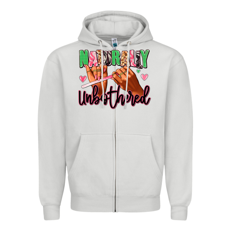 Naturally Unbothered Afro Nails Zipper Hoodie by RanaPortraitStore | Teevron