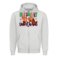 Dove Grey Naturally unbothered afro nails Zipper Hoodie - RanaPortraitStore