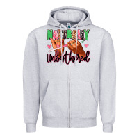 Heather Grey Naturally unbothered afro nails Zipper Hoodie - RanaPortraitStore