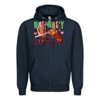 Navy Naturally unbothered afro nails Zipper Hoodie - RanaPortraitStore