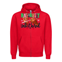 Red Naturally unbothered afro nails Zipper Hoodie - RanaPortraitStore