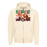 Sandshell Naturally unbothered afro nails Zipper Hoodie - RanaPortraitStore