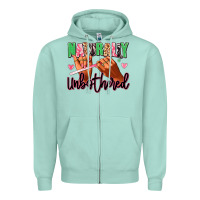 Seafoam Naturally unbothered afro nails Zipper Hoodie - RanaPortraitStore