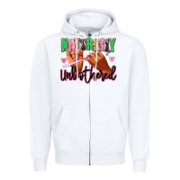 White Naturally unbothered afro nails Zipper Hoodie - RanaPortraitStore