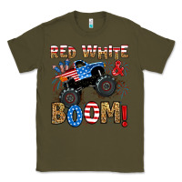 Army Green red white boom monster truck Classic Tee - RanaPortraitStore